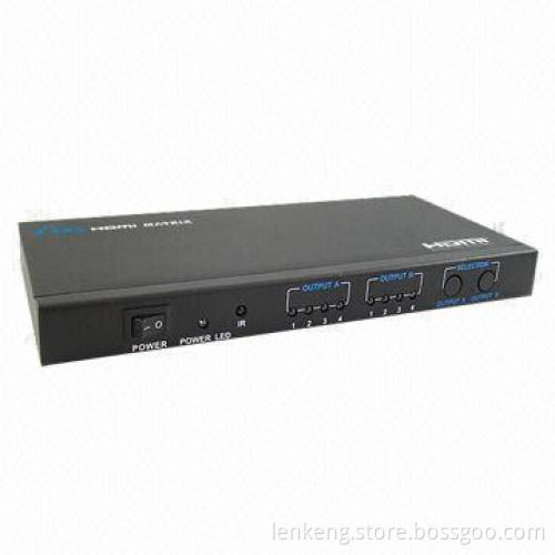 4 x 2 HDMI Matrix Switch, Distribute One of 4 Sources to Either of 2 Displays or Both Simultaneously